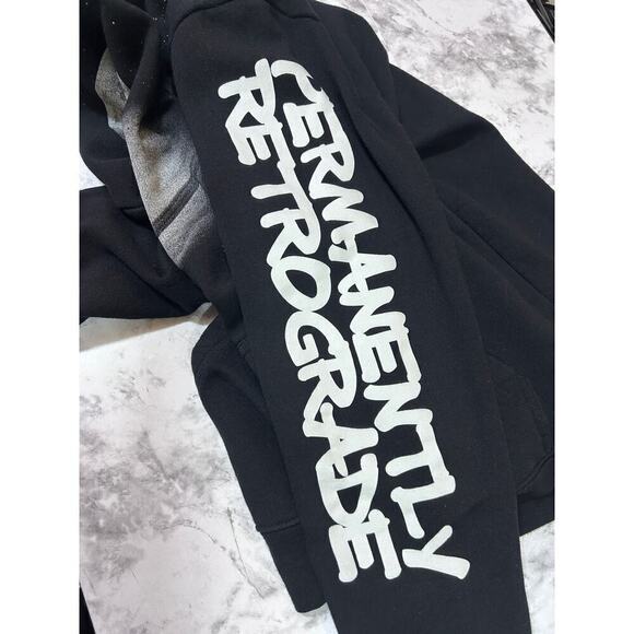 F21 Mens Hooded Sweatshirt M Solar Planets Permanently Retrograde Blk Streetwear - Picture 4 of 7